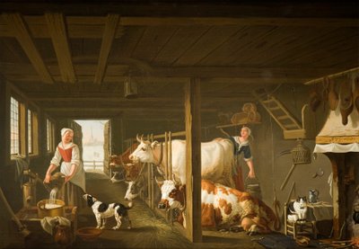 Milking in Winter by Jan van Gool